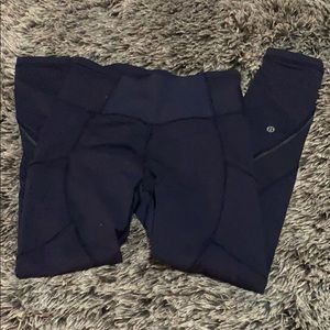 Lulu lemon blue yoga pants reflective lining
